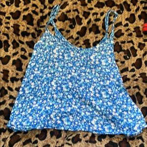 Floral blue tank top